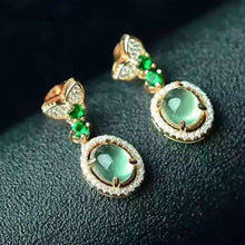 Load image into Gallery viewer, New Original Design Prehnite Oval Earrings Vintage Style Luxury Charm Women&#39;s Brand Silver Jewelry
