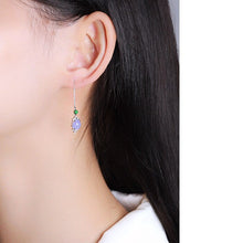 Load image into Gallery viewer, New Original Design Violet Purple Jade Chalcedony Earrings Vintage Retro Luxury Charm Women&#39;s Silver Jewelry
