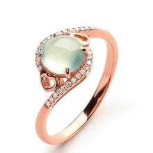 Load image into Gallery viewer, New original designer craft natural chalcedony opening adjustable ring oval love irregular shape charm women&#39;s silver jewelry
