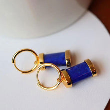 Load image into Gallery viewer, Original Lapis Lazuli Earrings Vintage Retro Designer Craftsmanship Charm Luxury Elegant Women&#39;s Silver Jewelry
