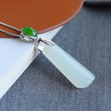 Load image into Gallery viewer, Original Natural Fine White Jade Pendant Necklace Vintage Retro Bohemian Elegant Women&#39;s Silver Jewelry
