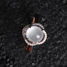 Load image into Gallery viewer, Original Natural Ice Chalcedony Female Rose Gold Elegant Charm Opening Adjustable Ring
