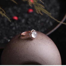 Load image into Gallery viewer, Original Natural Ice Chalcedony Female Rose Gold Elegant Charm Opening Adjustable Ring
