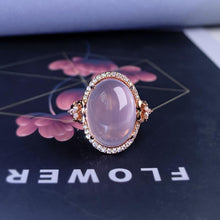 Load image into Gallery viewer, Original Pink Crystal Opening Adjustable Ring Rose Gold Luxury Women&#39;s Silver Jewelry
