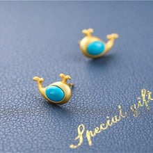 Load image into Gallery viewer, New Original Whale Turquoise Earrings Vintage Style Retro Unique Craft Charm Women&#39;s Brand Jewelry
