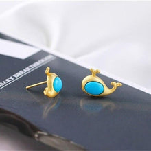 Load image into Gallery viewer, New Original Whale Turquoise Earrings Vintage Style Retro Unique Craft Charm Women&#39;s Brand Jewelry
