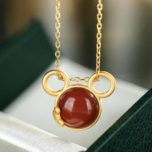 Load image into Gallery viewer, Original Natural Southern Red Agate Cut Pendant Necklace Vintage Style Retro Unique Craft Women&#39;s Brand Jewelry
