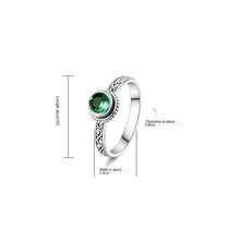 Load image into Gallery viewer, 925 Silver Lab Emerald Charm Cut Green Crystal Opening Adjustable Women&#39;s Ring
