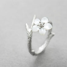 Load image into Gallery viewer, S925 Silver Original Design Fine White Jade Blossom Couple Opening Adjustable Ring For Men and Women
