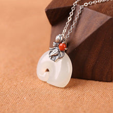 Load image into Gallery viewer, Silver Inlaid Fine White Chalcedony Pendant Necklace Elephant Shape Lovely Retro Charm Elegant Women&#39;s Brand Jewelry
