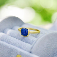 Load image into Gallery viewer, New Silver Inlaid Natural Lapis Lazuli Ring Earrings Elegant Unique Luxury Gilt Charm Women&#39;s Jewelry Set
