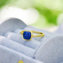 Load image into Gallery viewer, New Silver Inlaid Natural Lapis Lazuli Ring Elegant Unique Luxury Gilt Charm Women&#39;s Jewelry
