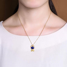 Load image into Gallery viewer, Silver Inlaid Lapis Lazuli Frog Pendant Necklace Vintage Style Retro Unique Craft Charm Women&#39;s Jewelry
