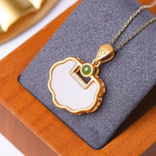 Load image into Gallery viewer, New Silver Inlaid Natural Fine White Jade Pendant Necklace Vintage Style Retro Unique Craft Charm Women&#39;s Jewelry
