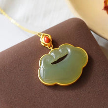 Load image into Gallery viewer, Silver Inlaid Natural Fine Jade Pendant Necklace Vintage Retro Unique Craft Charm Women&#39;s Jewelry
