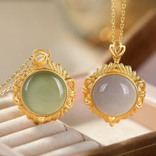 Load image into Gallery viewer, Silver Inlaid Natural Fine Jade Pendant Necklace Vintage Retro Style Design Women&#39;s Brand Jewelry
