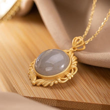 Load image into Gallery viewer, Silver Inlaid Natural Fine Jade Pendant Necklace Vintage Retro Style Design Women&#39;s Brand Jewelry
