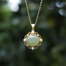 Load image into Gallery viewer, Lokaloca Natural Green Jade Pendant Necklace
