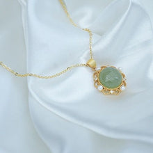 Load image into Gallery viewer, Lokaloca Natural Green Jade Pendant Necklace
