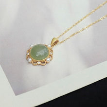 Load image into Gallery viewer, Lokaloca Natural Green Jade Pendant Necklace
