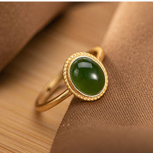 Load image into Gallery viewer, Lokaloca Natural Fine Jade Jasper Opening Adjustable Ring
