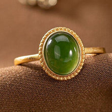 Load image into Gallery viewer, Lokaloca Natural Fine Jade Jasper Opening Adjustable Ring
