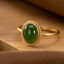 Load image into Gallery viewer, Lokaloca Natural Fine Jade Jasper Opening Adjustable Ring
