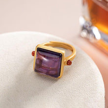 Load image into Gallery viewer, Silver Inlaid Natural Fine Amethyst Vintage Style Retro Cool Charm Women&#39;s Brand Jewelry
