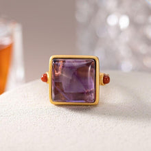 Load image into Gallery viewer, Silver Inlaid Natural Fine Amethyst Vintage Style Retro Cool Charm Women&#39;s Brand Jewelry
