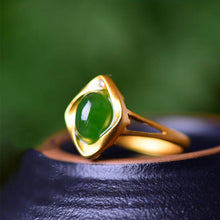 Load image into Gallery viewer, Lokaloca Natural Fine Jade Open Adjustable Ring
