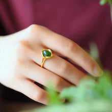 Load image into Gallery viewer, Lokaloca Natural Fine Jade Open Adjustable Ring
