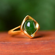 Load image into Gallery viewer, Lokaloca Natural Fine Jade Open Adjustable Ring
