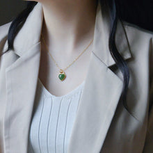 Load image into Gallery viewer, Lokaloca Natural Fine Jade Jasper Love Heart Pendant Necklace
