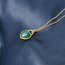 Load image into Gallery viewer, Lokaloca Natural Fine Jade Jasper Love Heart Pendant Necklace
