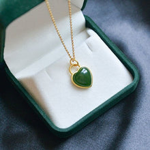 Load image into Gallery viewer, Lokaloca Natural Fine Jade Jasper Love Heart Pendant Necklace
