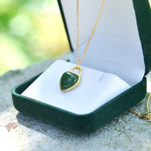 Load image into Gallery viewer, Lokaloca Natural Fine Jade Jasper Love Heart Pendant Necklace
