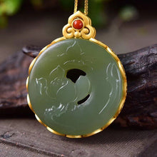 Load image into Gallery viewer, New Silver Inlaid Natural Fine Jade Lotus Pendant Necklace Vintage Retro Unique Craft Charm Women&#39;s Jewelry
