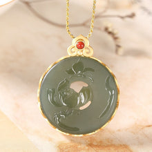 Load image into Gallery viewer, New Silver Inlaid Natural Fine Jade Lotus Pendant Necklace Vintage Retro Unique Craft Charm Women&#39;s Jewelry
