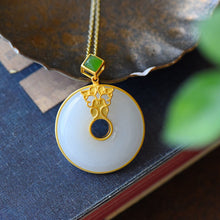 Load image into Gallery viewer, New Silver Inlaid Natural Fine White Chalcedony Jade Pendant Necklace Vintage Style Retro Charm Women&#39;s Jewelry
