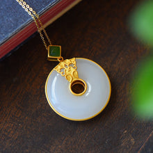 Load image into Gallery viewer, New Silver Inlaid Natural Fine White Chalcedony Jade Pendant Necklace Vintage Style Retro Charm Women&#39;s Jewelry
