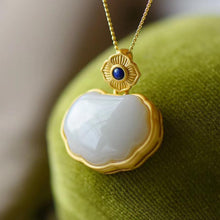 Load image into Gallery viewer, New Silver Inlaid Natural Fine White Jade Lapis Lazuli Pendant Necklace Vintage Retro Gilt Craft Women&#39;s Brand Jewelry
