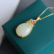 Load image into Gallery viewer, Silver Inlaid Natural White Jade Drop Shaped Earrings Exquisite Vintage Style Women&#39;s Brand Jewelry
