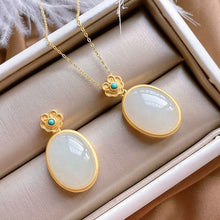 Load image into Gallery viewer, Silver Inlaid Natural White Chalcedony Pendant Necklace Cool Craft Charm Women&#39;s Jewelry
