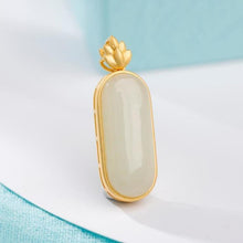 Load image into Gallery viewer, Silver Inlaid Natural White Jade Pendant Necklace Vintage Charm Lady Elegant Brand Jewelry
