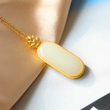 Load image into Gallery viewer, Silver Inlaid Natural White Jade Pendant Necklace Vintage Charm Lady Elegant Brand Jewelry
