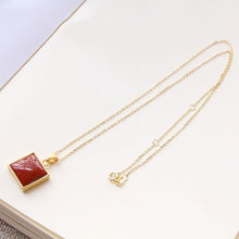 Load image into Gallery viewer, Silver Inlaid Natural Southern Red Agate Pendant Necklace Vintage Style Design Elegant Women&#39;s Brand Jewelry
