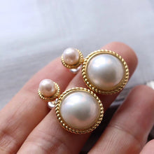 Load image into Gallery viewer, New Silver Inlaid Pearl Earrings Unique Gilt Craftsmanship Retro Luxury Charm Ladies Brand Jewelry
