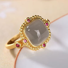 Load image into Gallery viewer, Lokaloca New Silver Inlaid with Natural Fine Smoky Jade Ring
