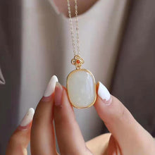 Load image into Gallery viewer, New Silver Inlaid with Natural White Jade Vintage Style Retro Charm Design Luxury Women&#39;s Brand Jewelry
