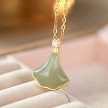 Load image into Gallery viewer, Lokaloca Silver Natural Fine Jade Skirt Pendant Necklace
